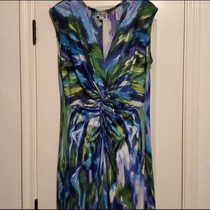 Avenue Watercolor Sleeveless Maxi Dress